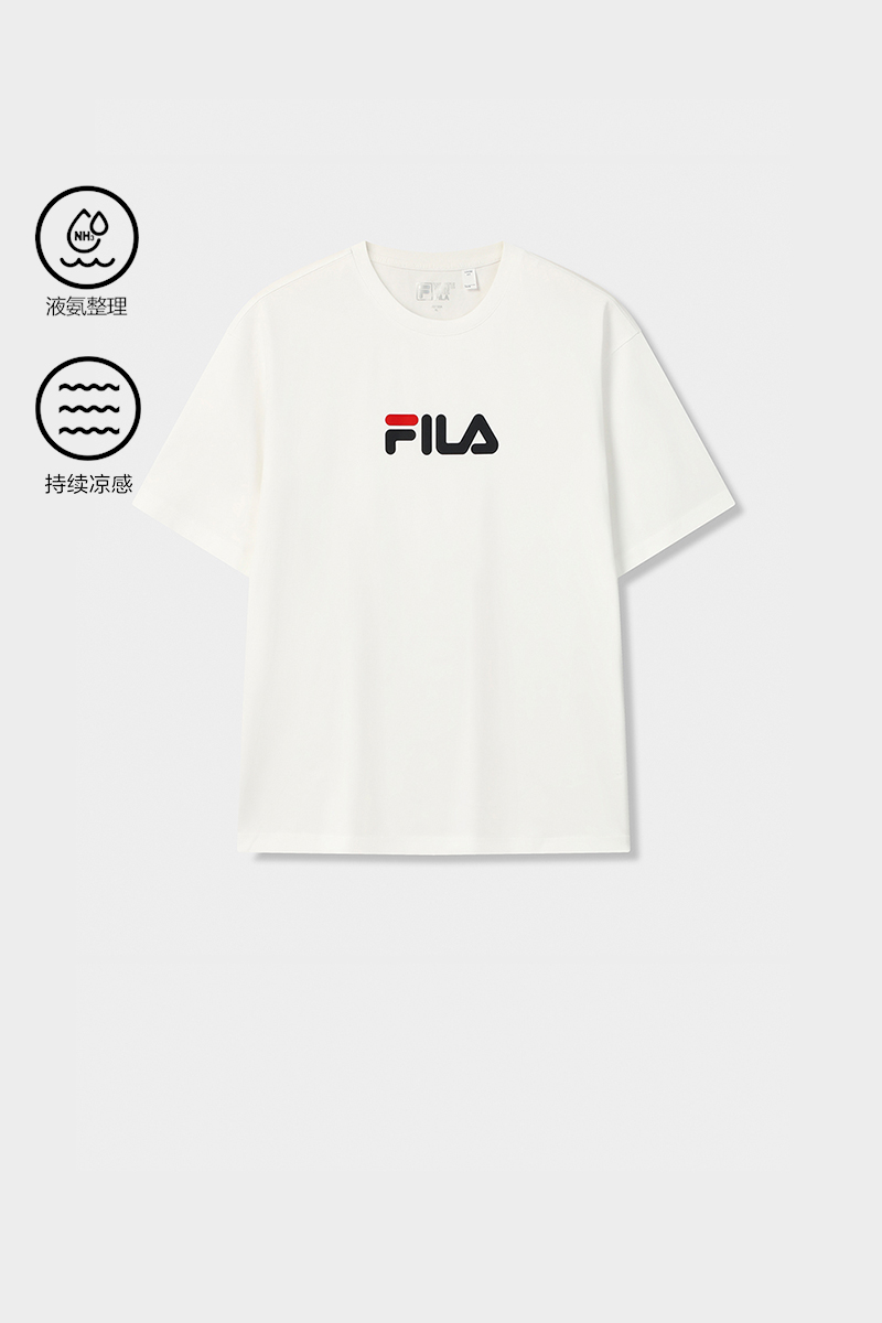 FILA CORE Men ORIGINALE Knitted Short Sleeve Top WHITE