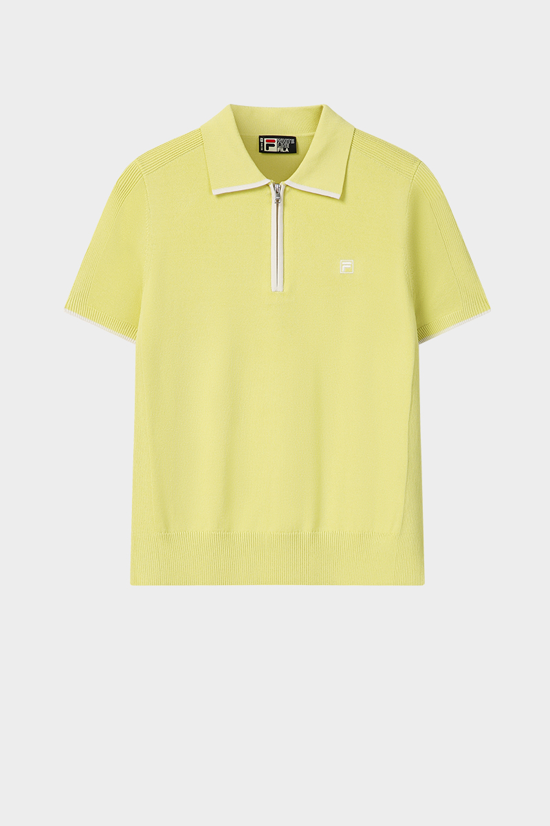 FILA CORE Women WHITE Knitted Top LIGHT GREEN