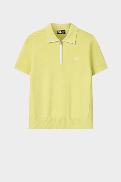FILA CORE Women WHITE Knitted Top LIGHT GREEN