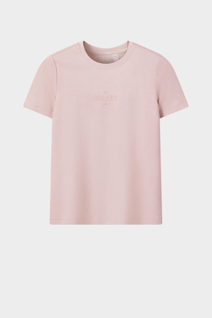FILA CORE Women MILANO Knitted Short Sleeve Top WHITE
