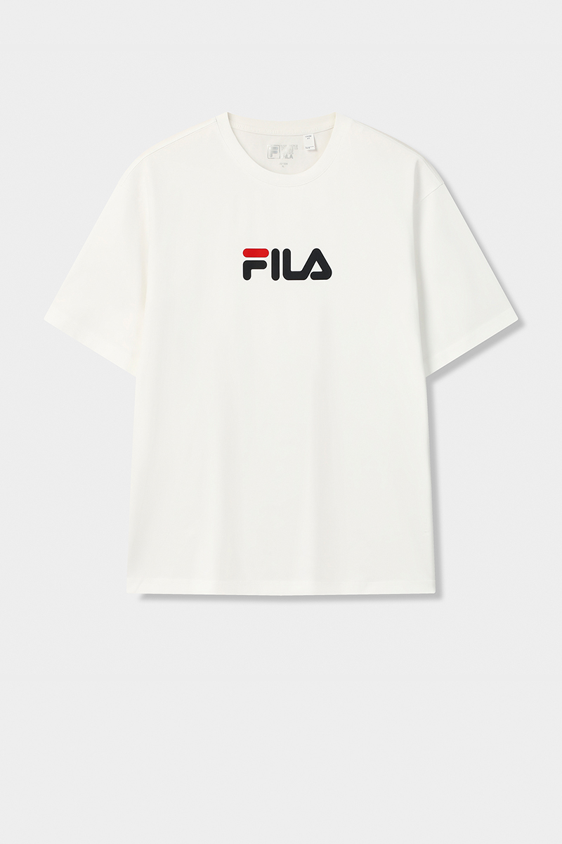 FILA CORE Men ORIGINALE Knitted Short Sleeve Top WHITE