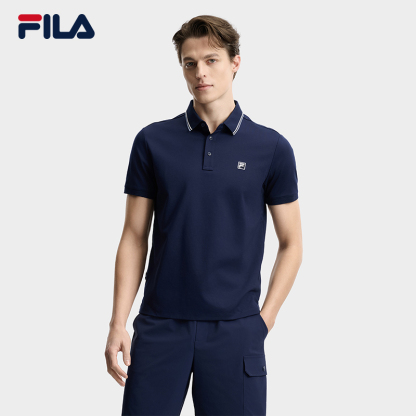 FILA MEN'S HERITAGE Knitted Short Sleeve Polo Shirt