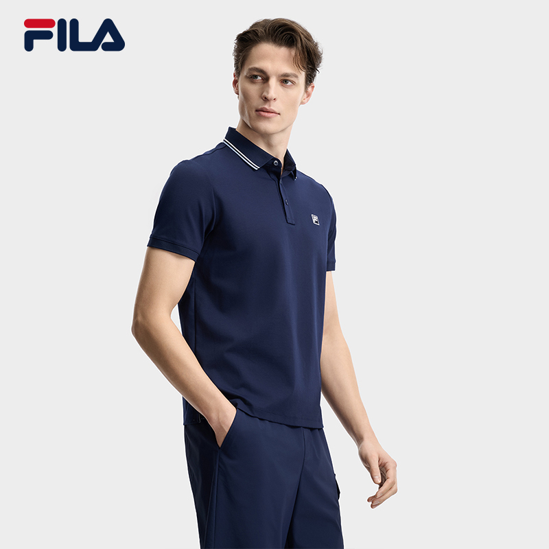 FILA MEN'S HERITAGE Knitted Short Sleeve Polo Shirt