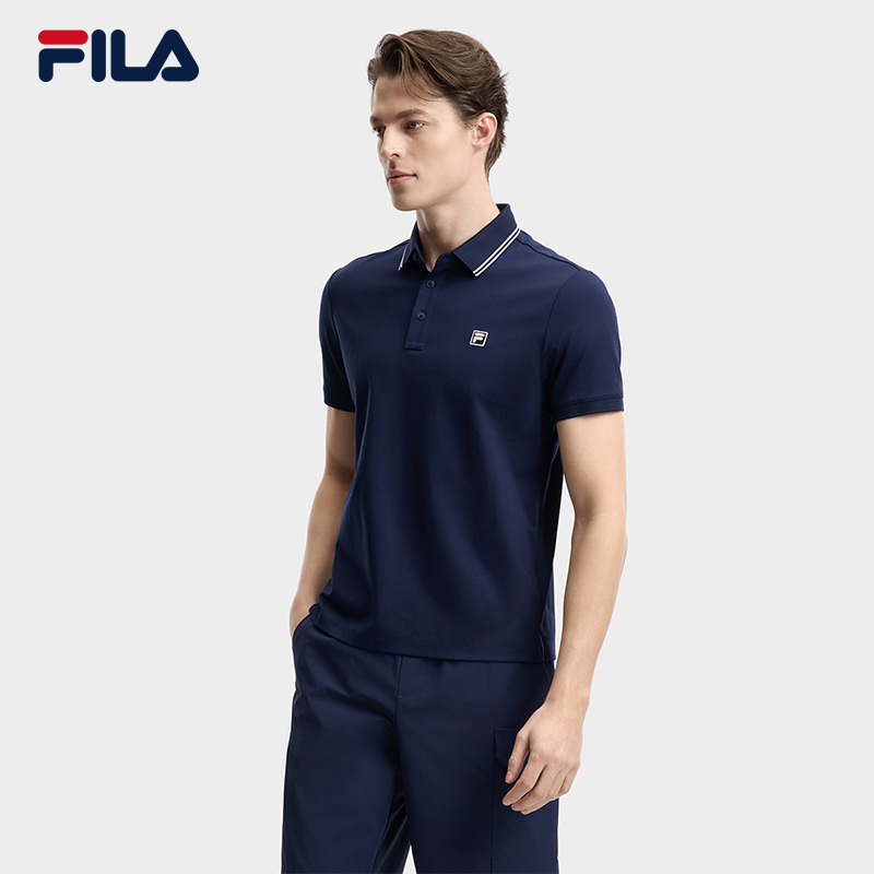 FILA MEN'S HERITAGE Knitted Short Sleeve Polo Shirt
