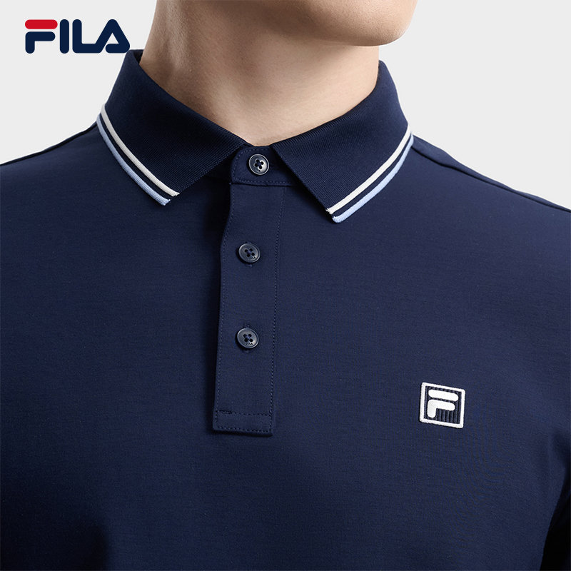 FILA MEN'S HERITAGE Knitted Short Sleeve Polo Shirt