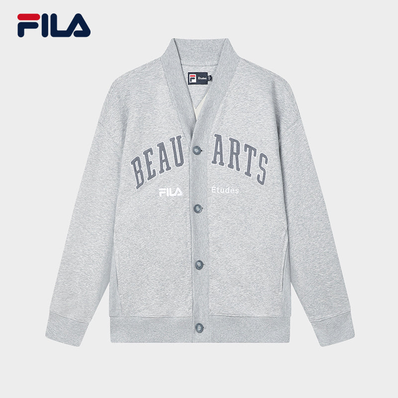 FILA CORE x ETUDES ANOTHER CLUB Men's Knit Zip Top in Gray
