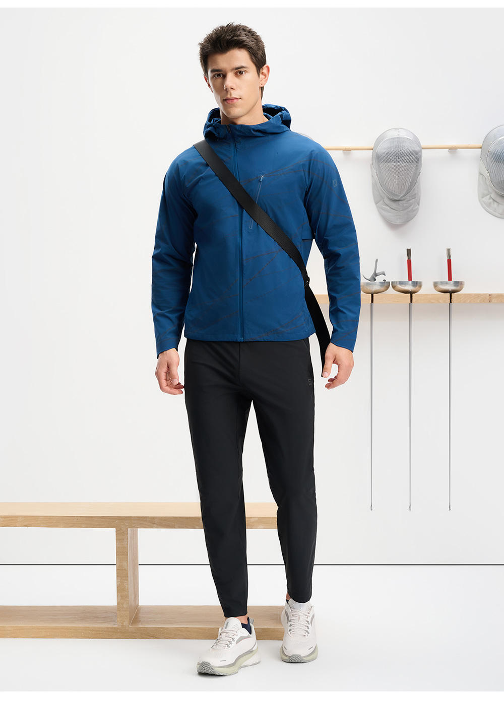 CORE ATHLETICS BLACK Men Woven Top (Full Print Blue)