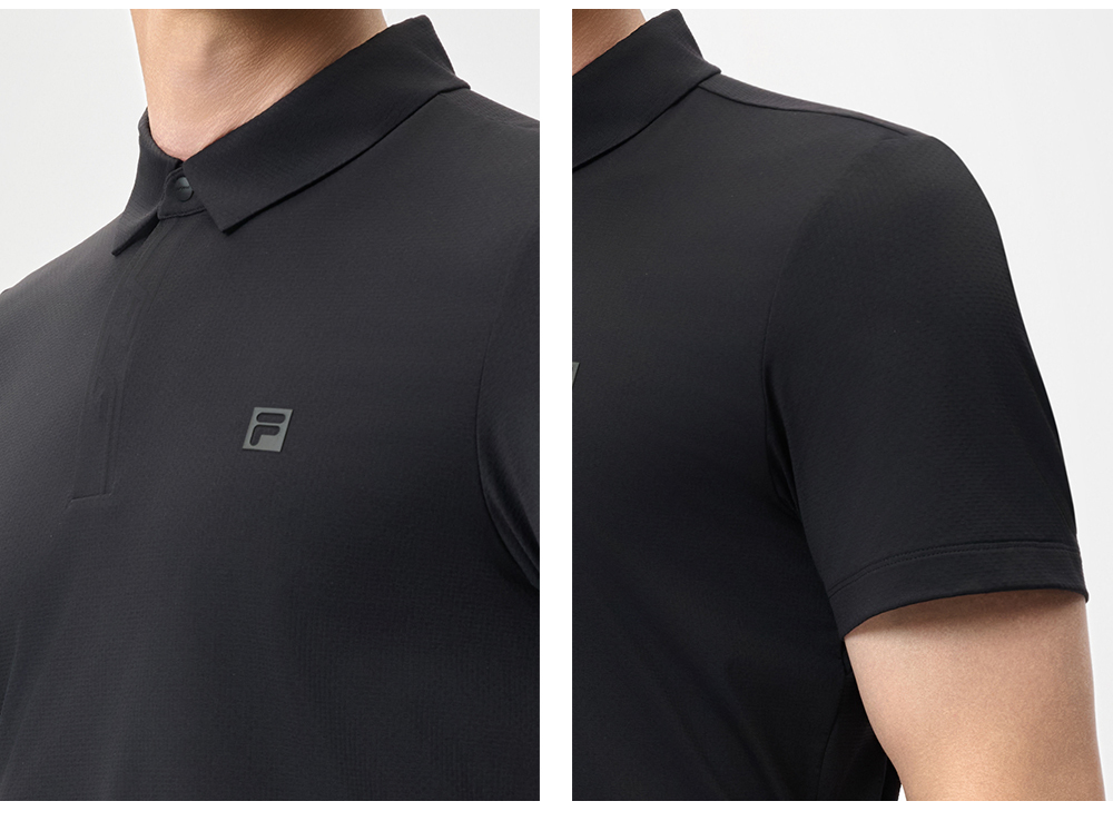 FILA CORE ATHLETICS GOLF STATELY FLORAL Men Polo T-shirt (Black / Light Khaki / White)