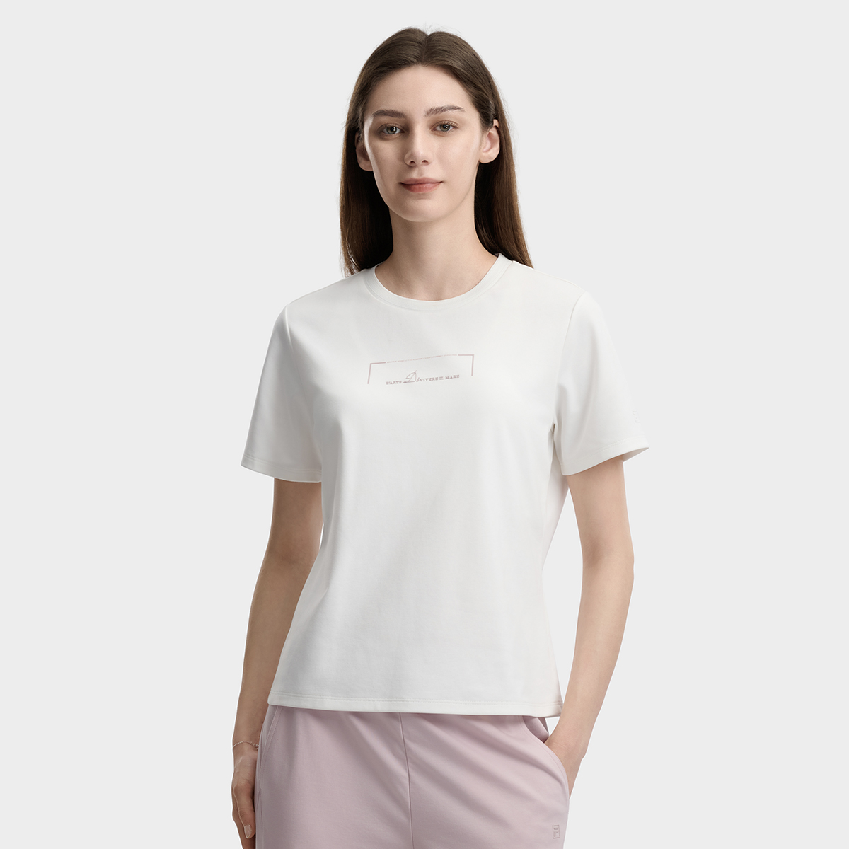 FILA WOMEN'S WHITE Knitted Short Sleeve Top