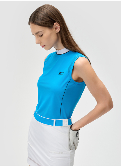 FILA CORE ATHLETICS GOLF (DP WORLD TOUR) Women Short Sleeve T-shirt (Blue)