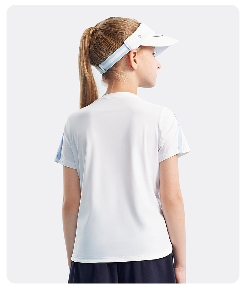 (130-165cm) FILA KIDS PERFORMANCE TENNIS Girl's Short Sleeve T-shirt in White