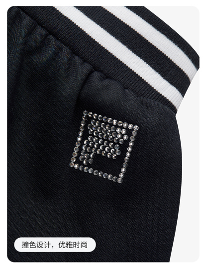 (105 - 130cm) FILA KIDS WHITE LINE Girl's Knit Shorts in Navy