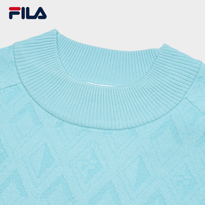 FILA CORE WHITE LINE EMERALD Women's Knit Sweater in blue