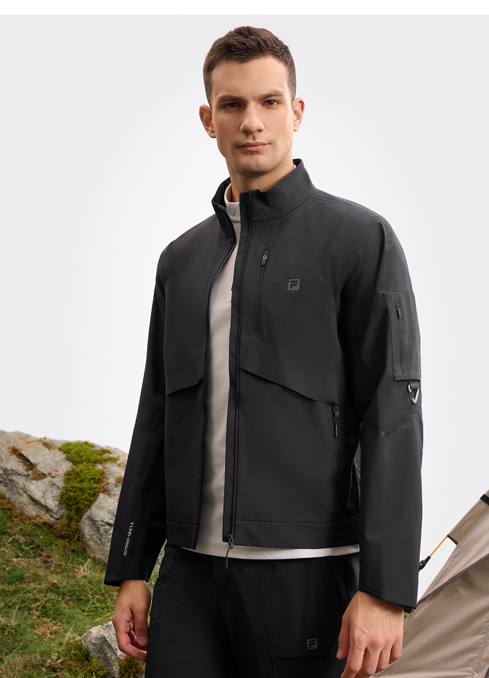 FILA CORE ATHLETICS EXPLORE X DUNHUANG MUSEUM Men Woven Jacket (Black)