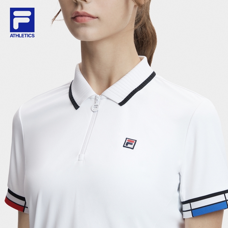 FILA CORE ATHLETICS TENNIS Women Short Sleeve Polo (Navy / White)