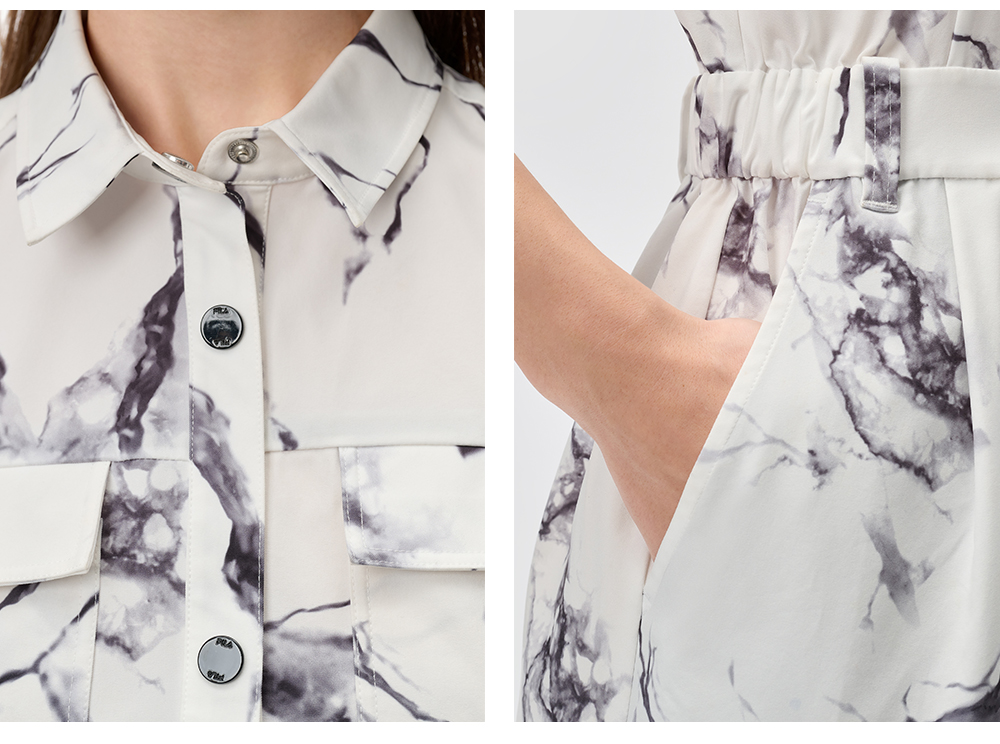 FILA CORE ATHLETICS GOLF2 Women Woven Top (Full Print)