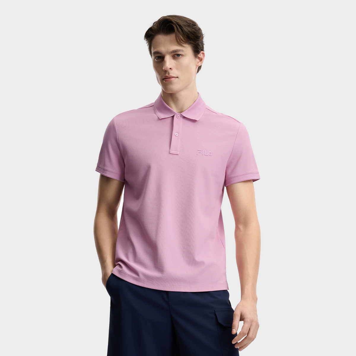 FILA MEN'S HERITAGE Knitted Short Sleeve Polo Shirt