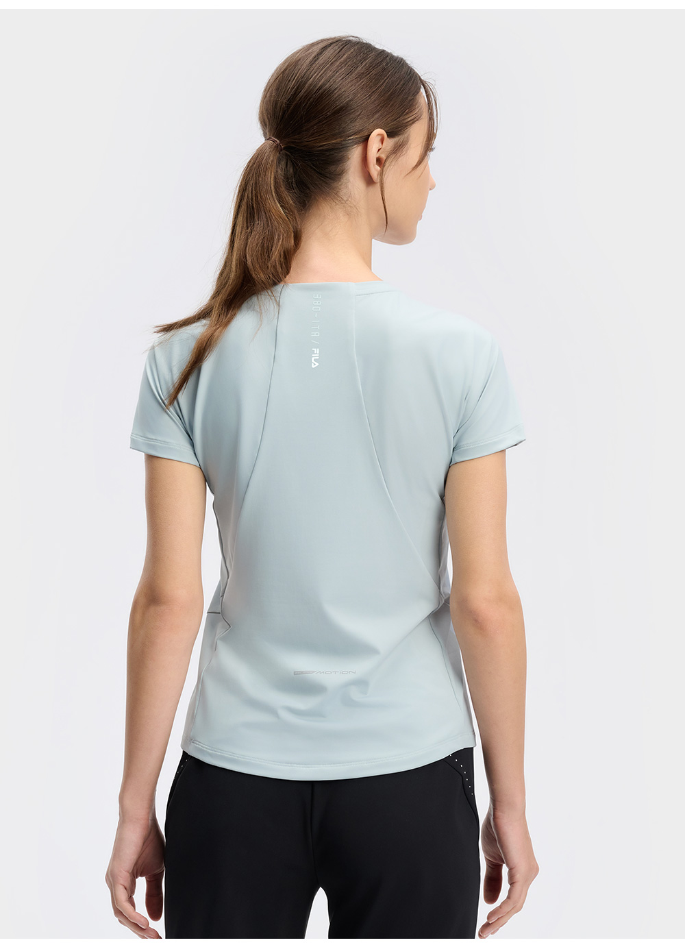 FILA CORE ATHLETICS BLACK Women Short Sleeve T-shirt (Turquoise / White)