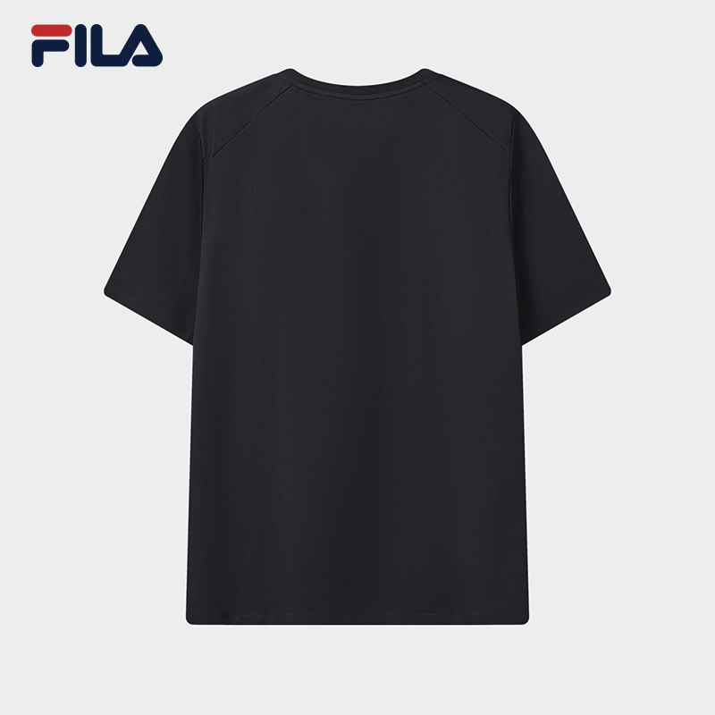 FILA CORE Men WHITE Knitted Short Sleeve Top NAVY
