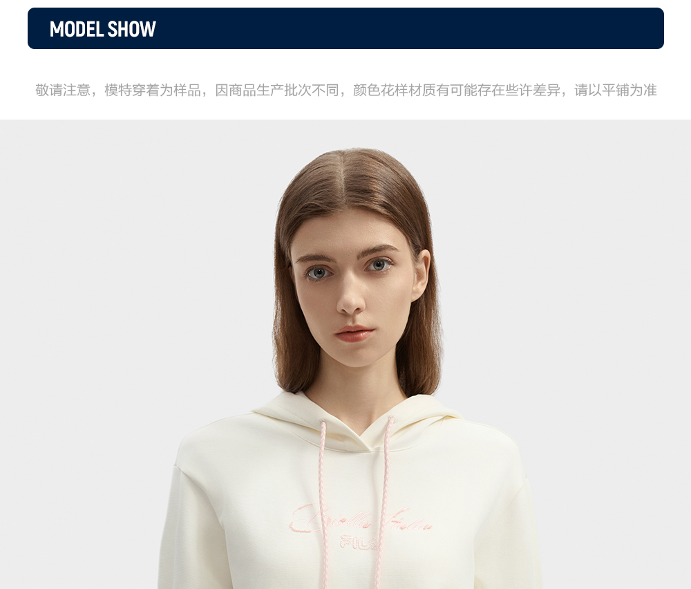 FILA CORE LIFESTYLE WHITE ORTISEI Women Hoodie (Ash)