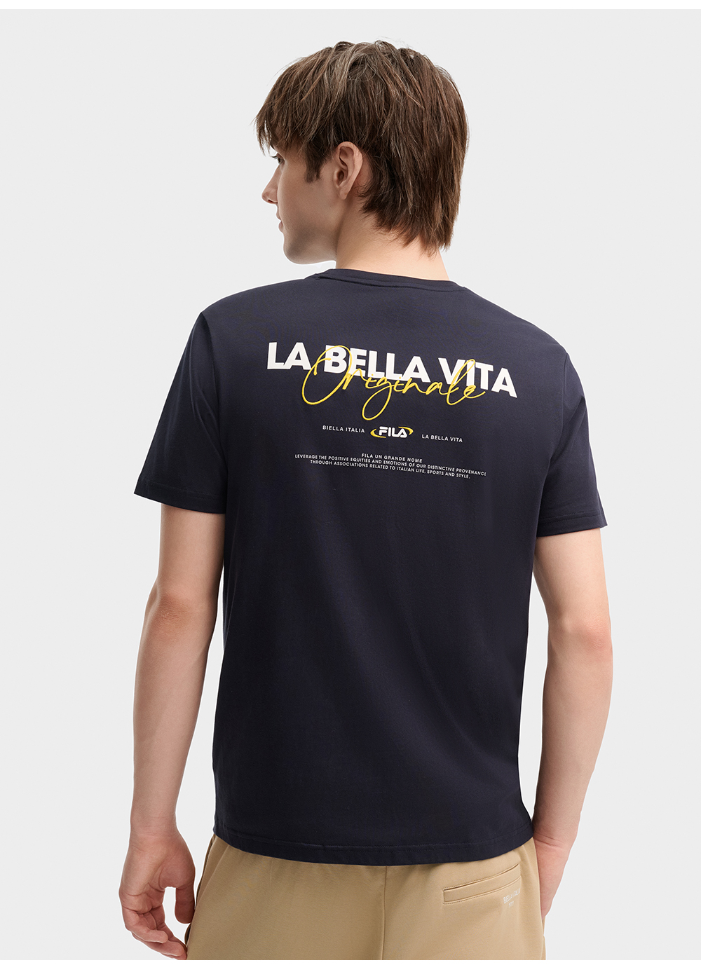 FILA CORE LIFESTYLE ORIGINALE FÊTE DE LA MUSIQUE Men Short Sleeve T-shirt (Brown / Navy)