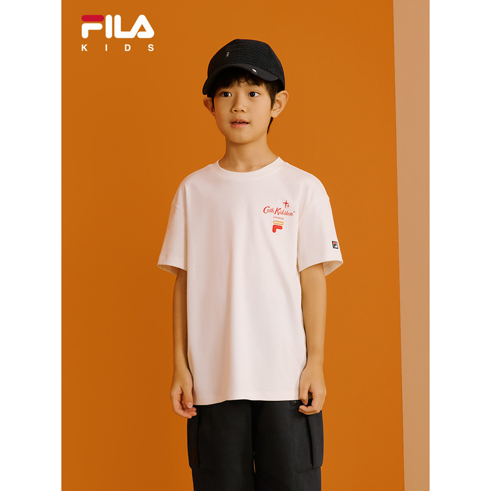 (105-170cm) [CNY Collection] FILA KIDS x CATH KIDSTON Boy's Short Sleeve T Shirt in White