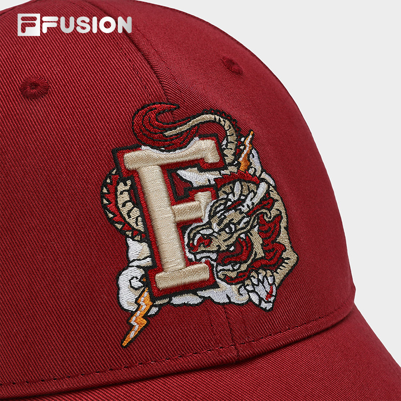 FILA FUSION LIFE CNY Dragon Chinese New Year CLASSICS Unisex Baseball Cap in Red