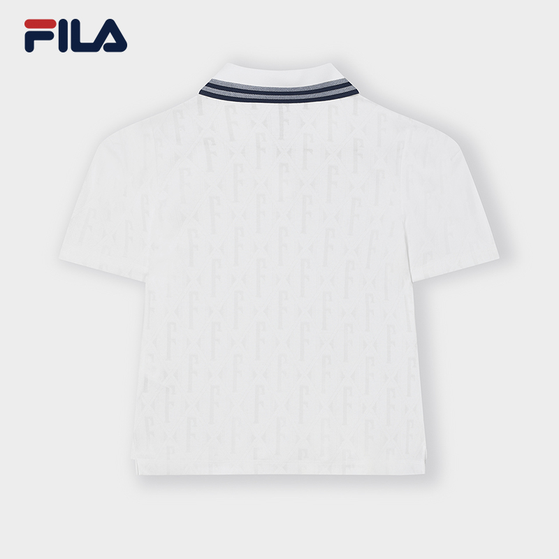 FILA CORE WHITE LINE EMERALD Women Short Sleeve Polo in White