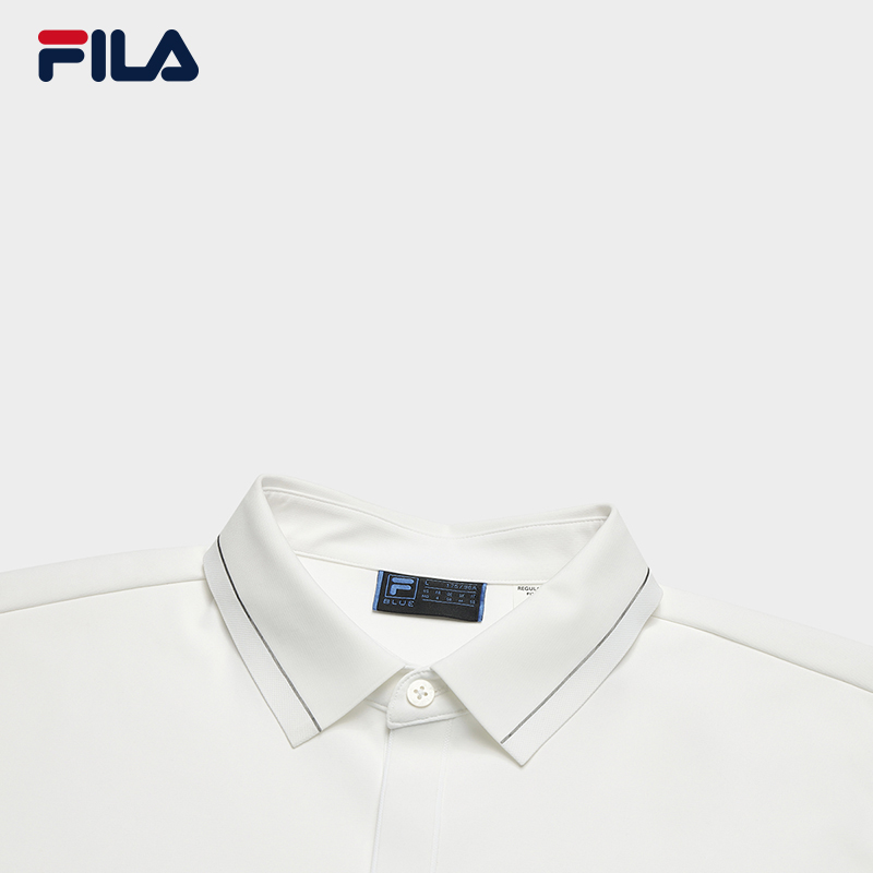 FILA CORE BLUE Men Long Sleeve Polo (Black/White)