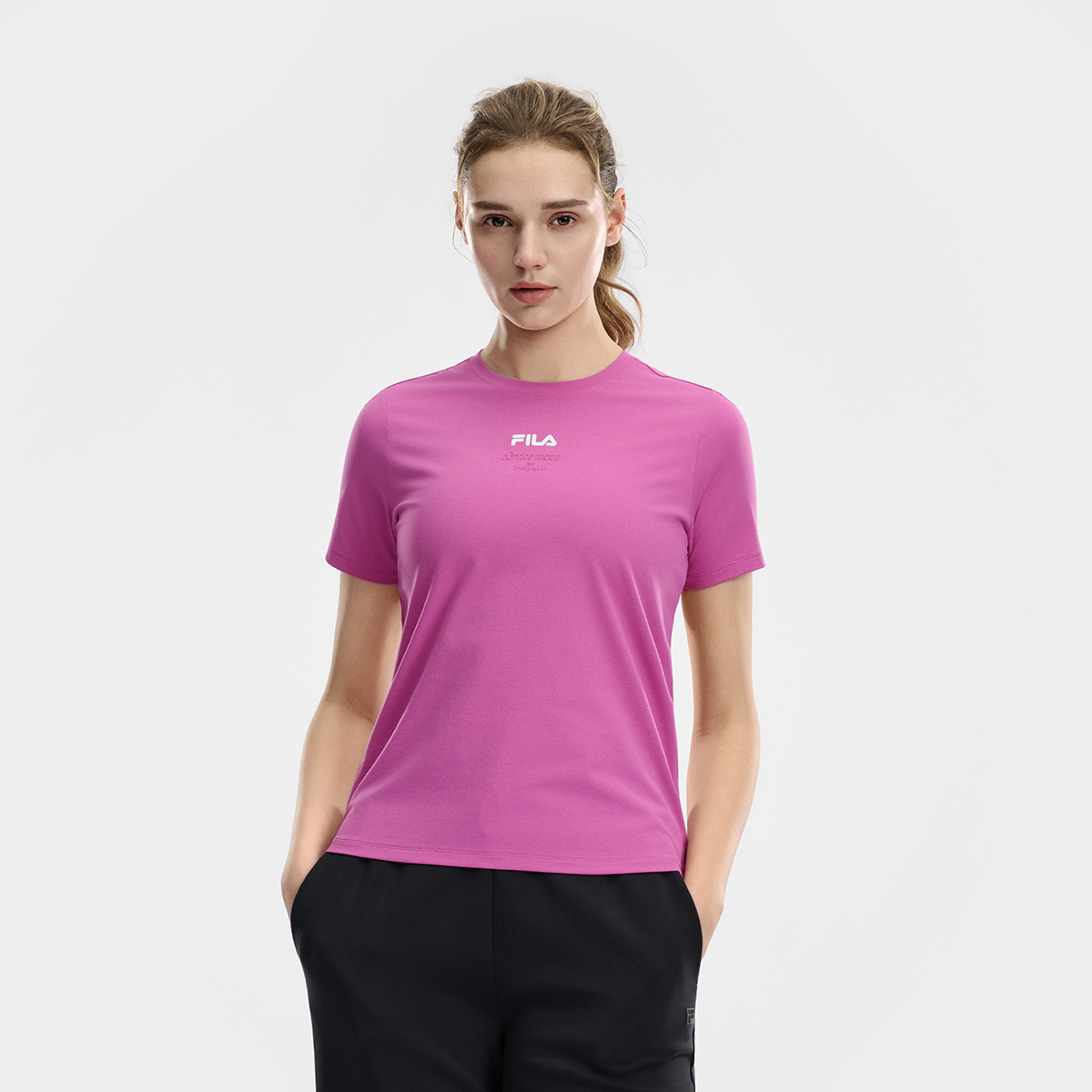 FILA WOMEN'S FITNESS Knitted Short Sleeve Top