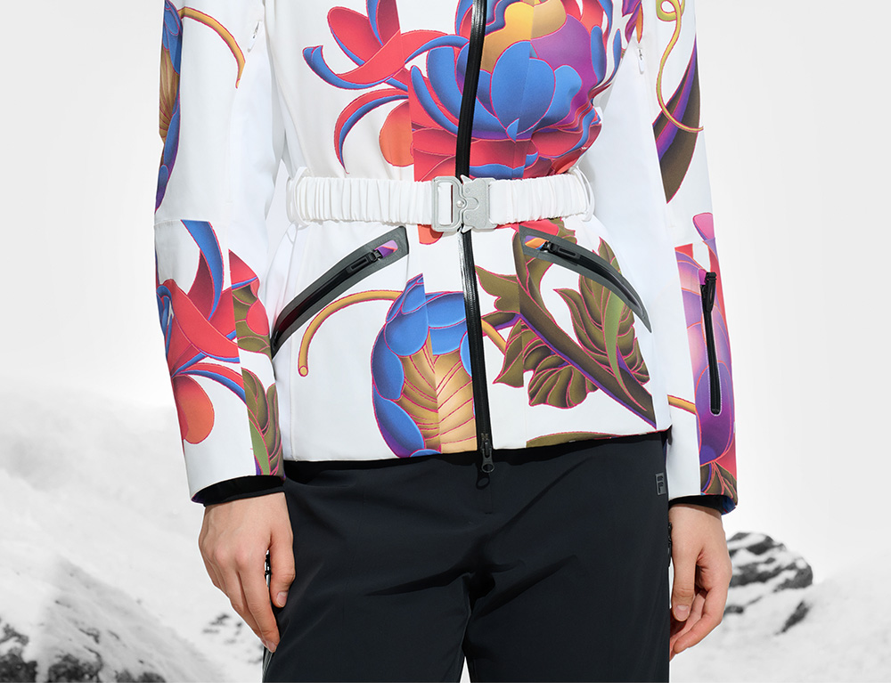 FILA CORE ATHLETICS SKI FILA X JAMES JEAN Women Mid Length Down Jacket (Full Print)