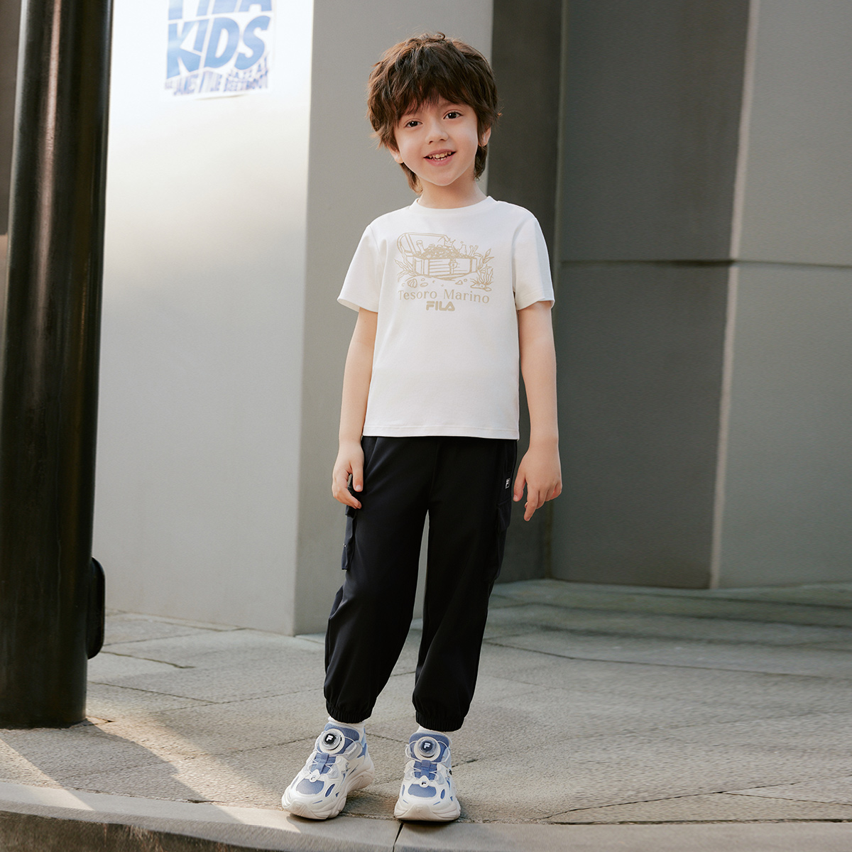 FILA KIDS WHITE LINE Boys Short Sleeves T-Shirt