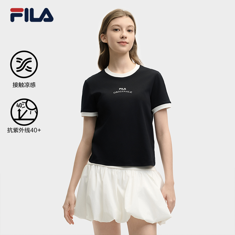 FILA CORE LIFESTYLE ORIGINALE DREAMS ON THE COURT Women Short Sleeves T-Shirt (Black / Pink / White)
