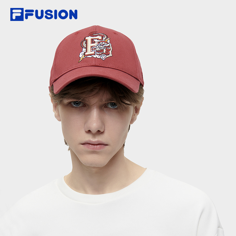 FILA FUSION LIFE CNY Dragon Chinese New Year CLASSICS Unisex Baseball Cap in Red