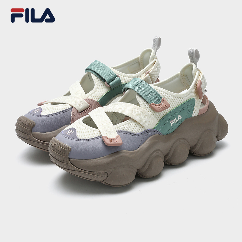 FILA CORE FRAGOLA FASHION MODERNO Women's Sandal Shoes (White-Grey / Cream-Brown / Black)