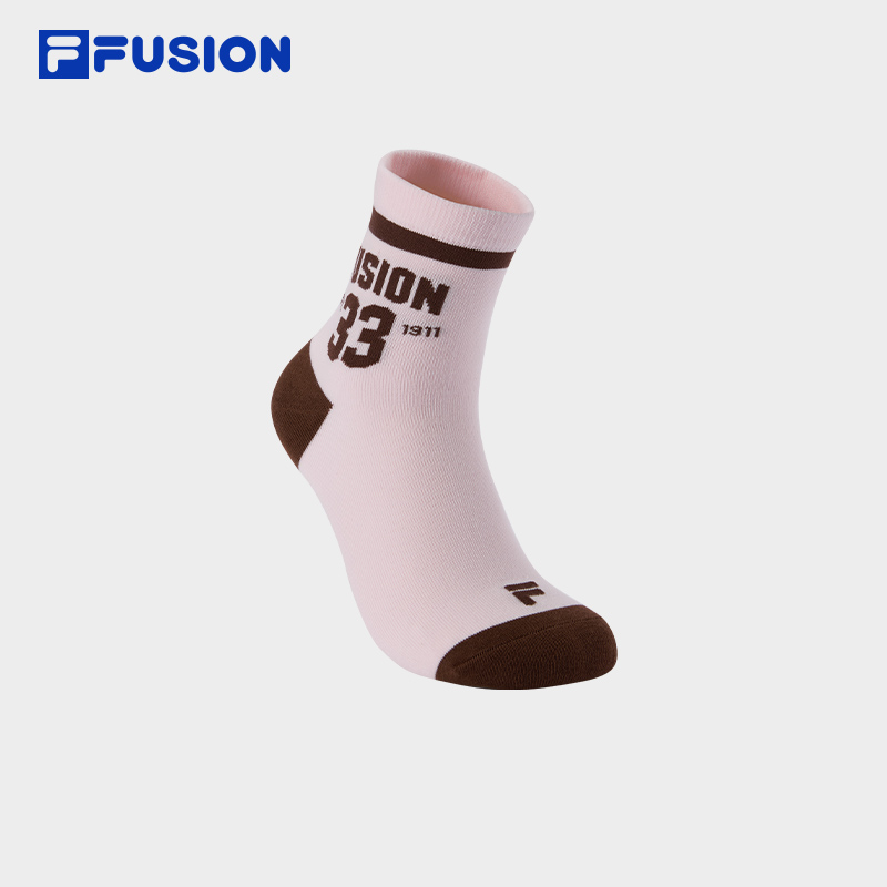 FILA  FUSION LIFE Middle Socks (Light Pink/White)
