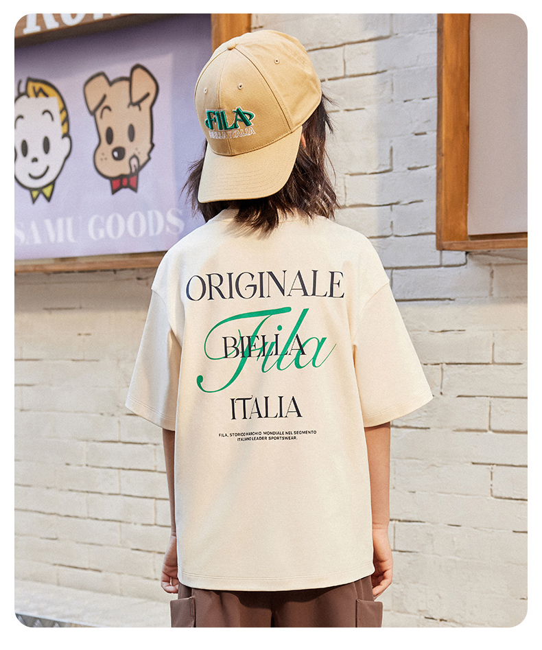 (130 - 170cm) FILA KIDS x OSAMU GOODS Unisex Short Sleeve T-Shirt