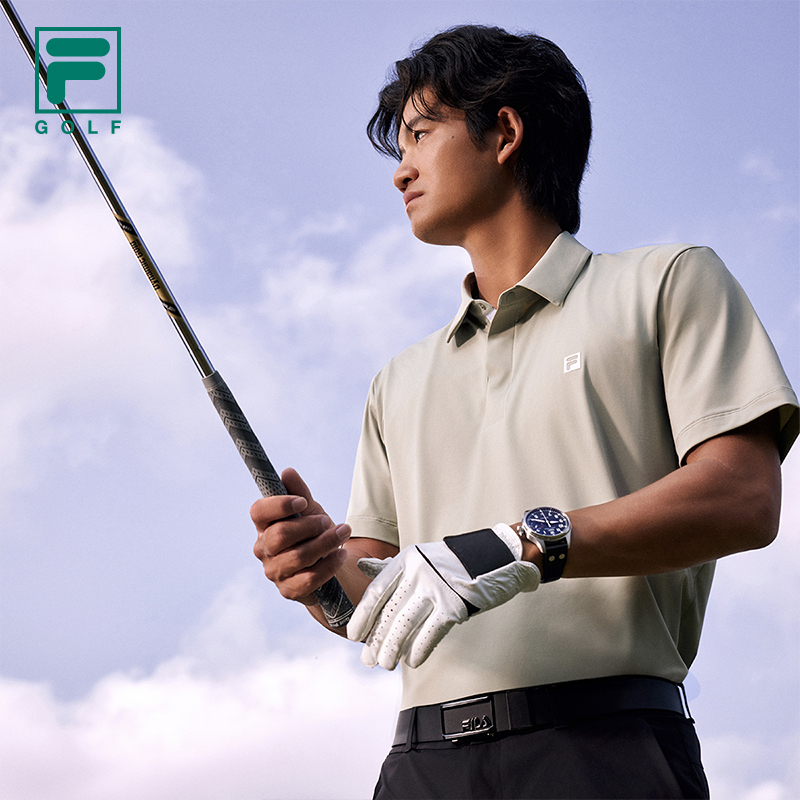 FILA CORE ATHLETICS GOLF ELITE GOLF CLUB Men Short Sleeve Polo (Black / Olive Green)