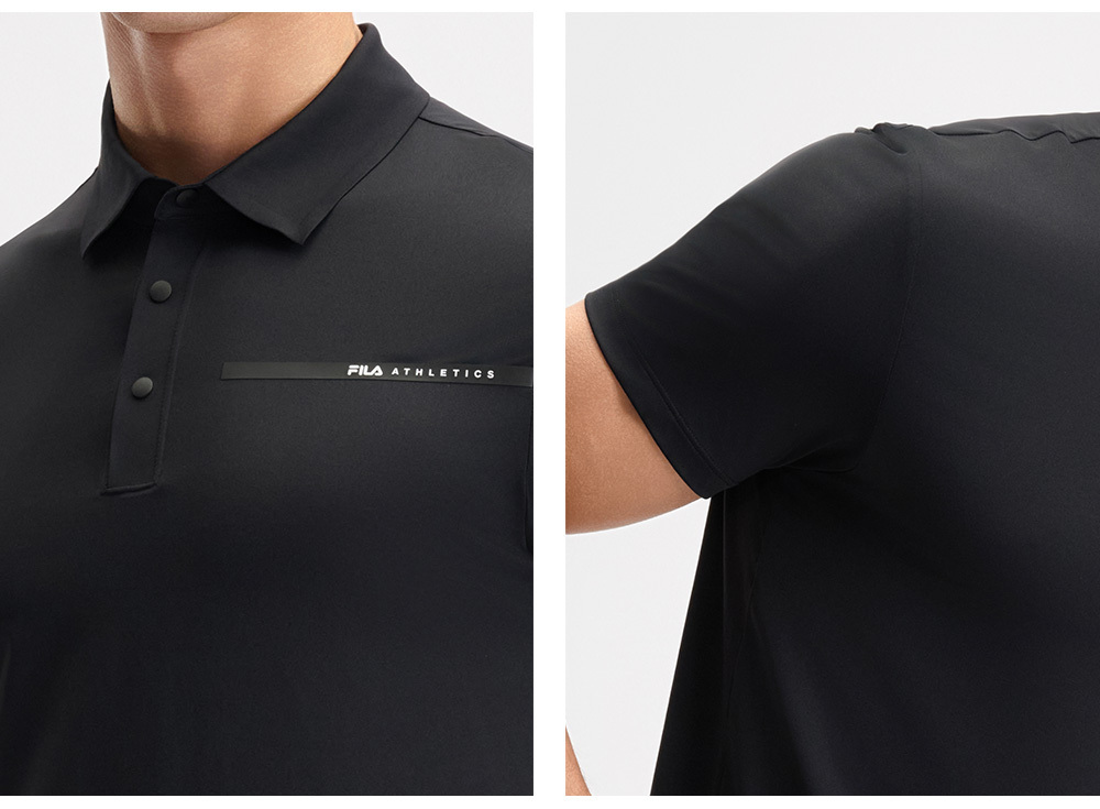 FILA CORE ATHLETICS FITNESS MEN ARTE ELEGANTE Men Polo T-shirt (Black)