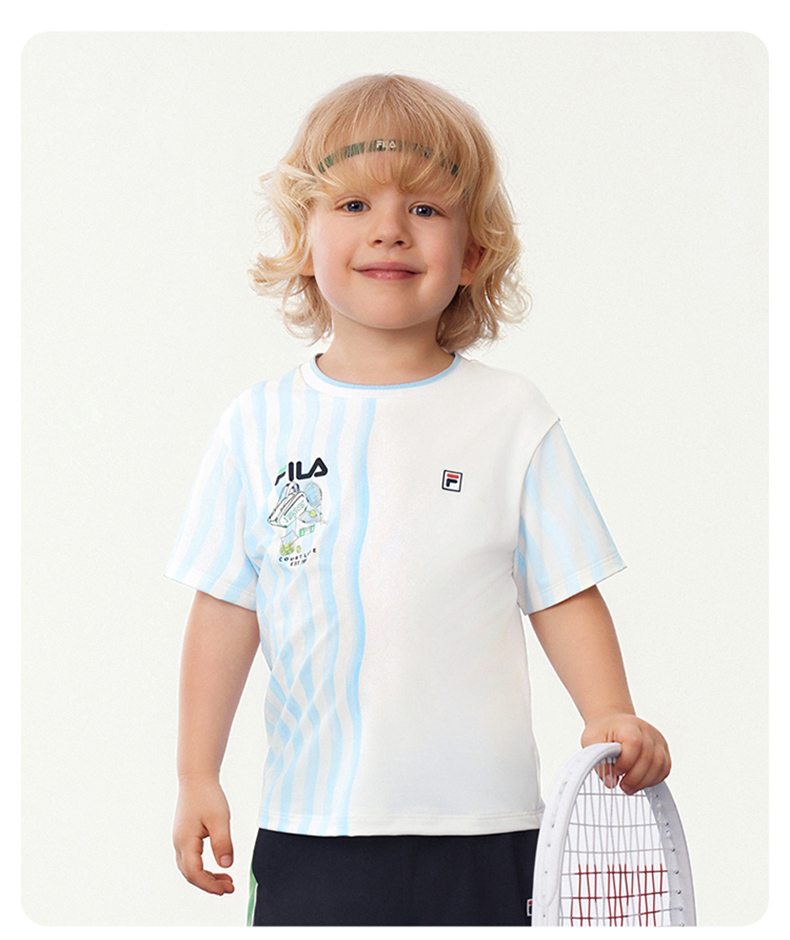 (105 - 130cm) FILA KIDS TENNIS Boy's Short Sleeve T-Shirt in Full Print