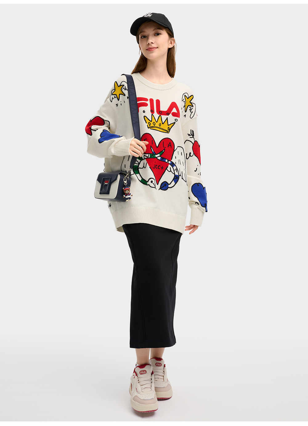 FILA CORE LIFESTYLE ORIGINALE FILA SOPHEY Women Knit Sweater (White)
