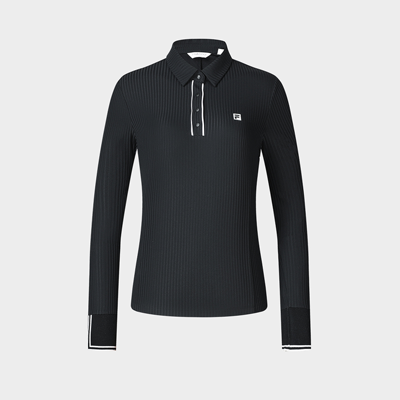 FILA CORE ATHLETICS GOLF Women Long Sleeve Polo in Black