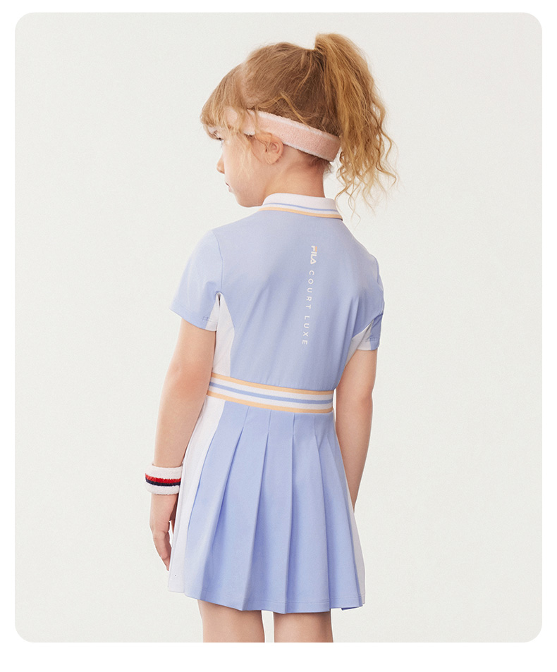 (105 - 130cm) FILA KIDS TENNIS Girl's Dress with Inner Shorts in Purple