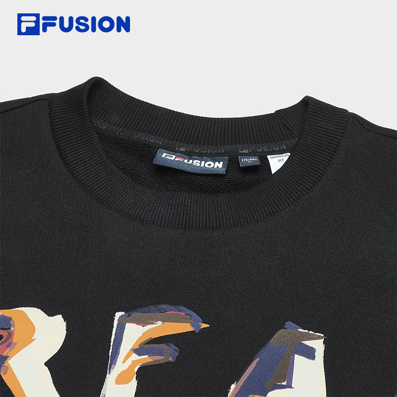 FILA FUSION INLINE WORKWEAR Unisex Pullover Sweater in Beige/ Black