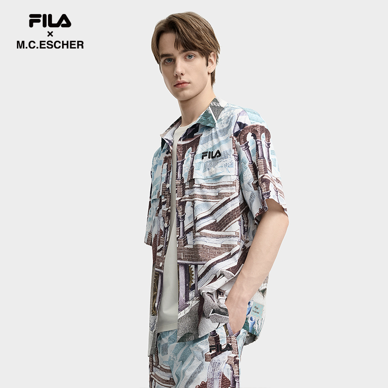 FILA CORE LIFESTYLE HERITAGE FILA X M.C.ESCHER Men Short Sleeves Shirt (Full Print)