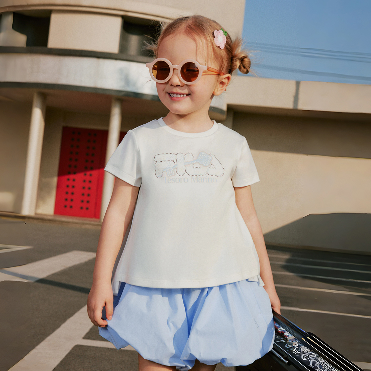 FILA KIDS WHITE LINE Girls Short Sleeves T-Shirt
