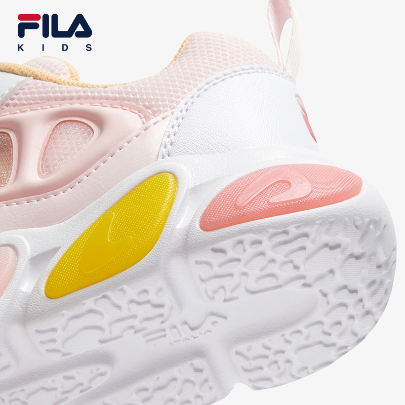 FILA KIDS FERRIS WHEEL HERITAGE Girls Light-up Sneakers (Pink/Blue)