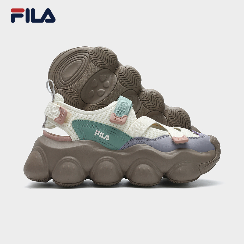 FILA CORE FRAGOLA FASHION MODERNO Women's Sandal Shoes (White-Grey / Cream-Brown / Black)