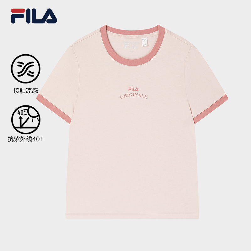 FILA CORE LIFESTYLE ORIGINALE DREAMS ON THE COURT Women Short Sleeves T-Shirt (Black / Pink / White)