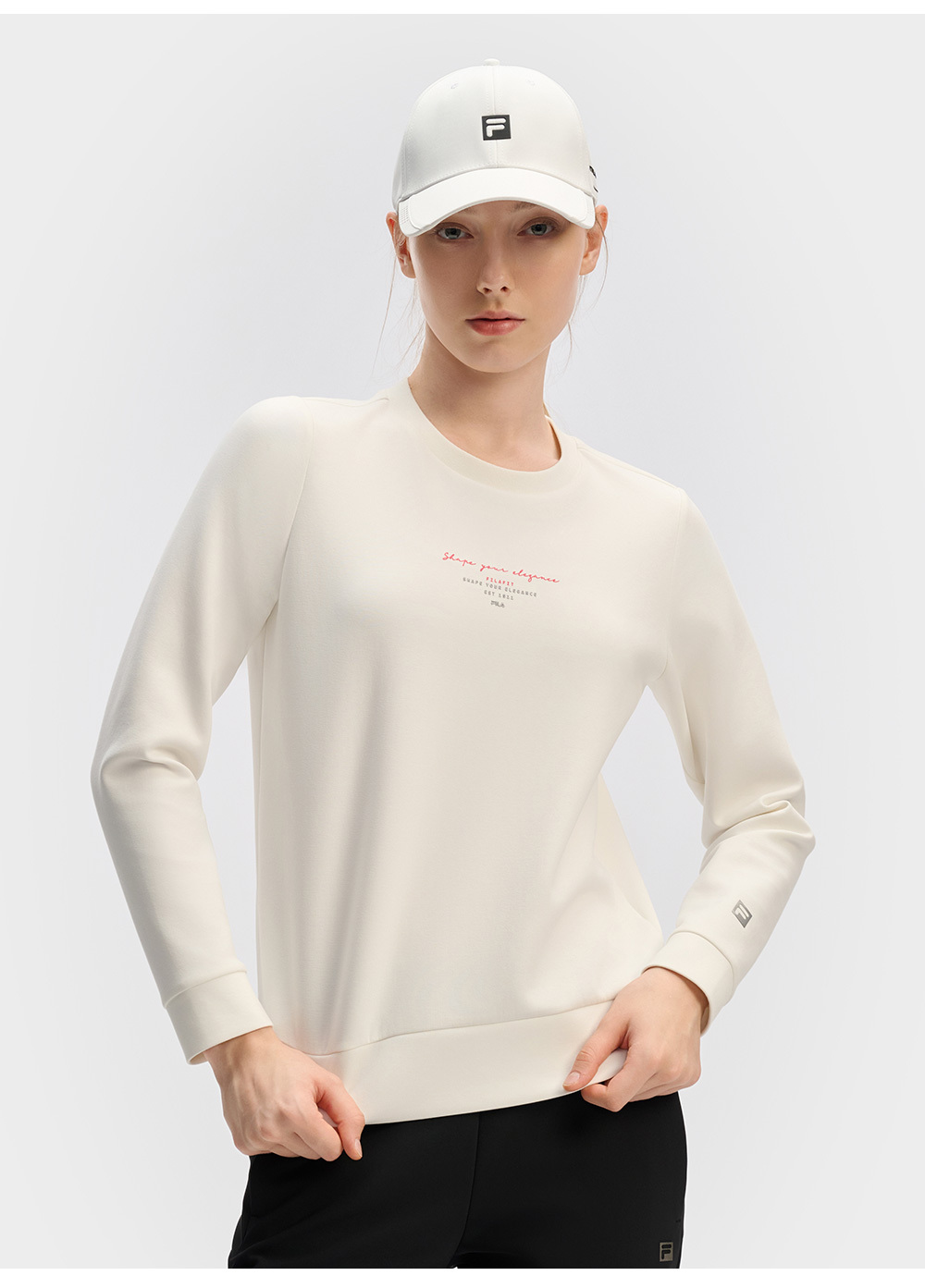 FILA CORE ATHLETICS FITNESS Women Long Sleeve Top (Black / Light Blue / White)